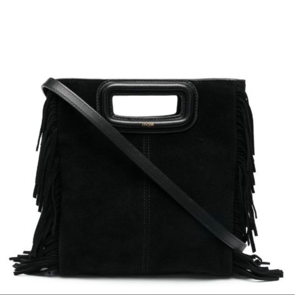 Maje M Bag in Black Suede